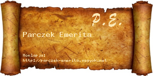 Parczek Emerita névjegykártya